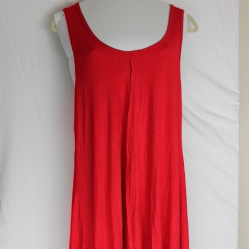 Suzanne Betro Red Midi Tank Dress